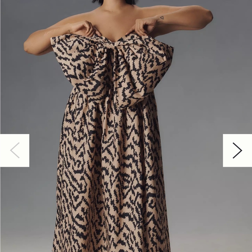Eloquii Strapless Black and Tan Dress